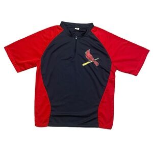 vintage st louis cardinals mlb baseball oversized quarter zip shirt